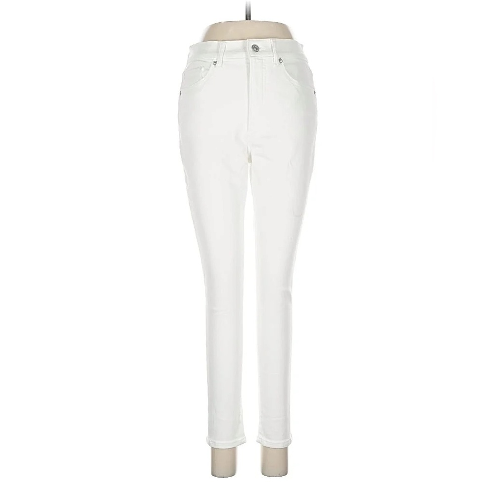 Express High Waisted White Skinny Jeans 14R Stretch